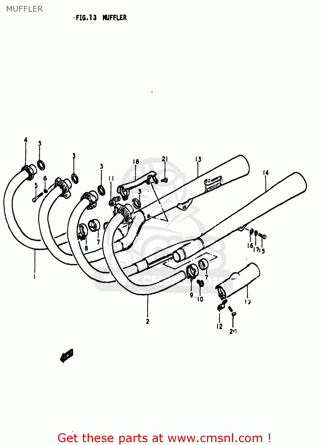 MUFFLER GS850G 1979 (N) USA (E03)