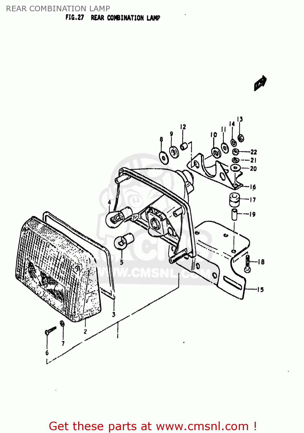 REAR COMBINATION LAMP GS850G 1979 (N) USA (E03)