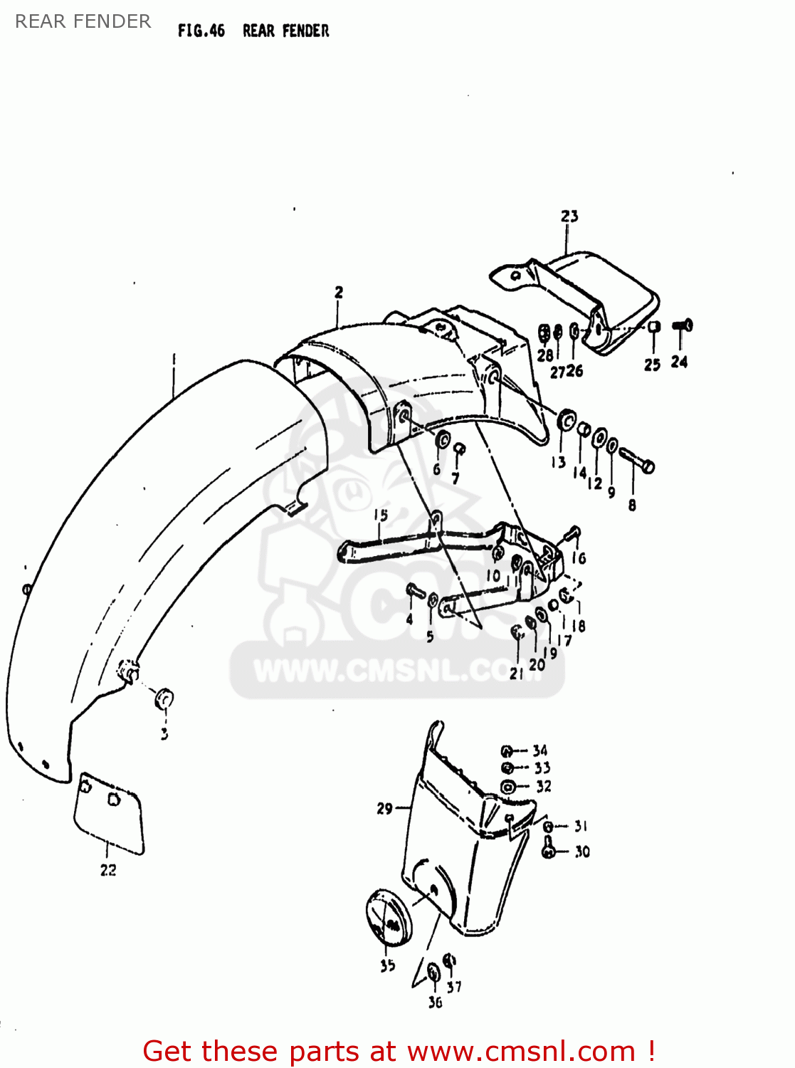 REAR FENDER GS850G 1979 (N) USA (E03)