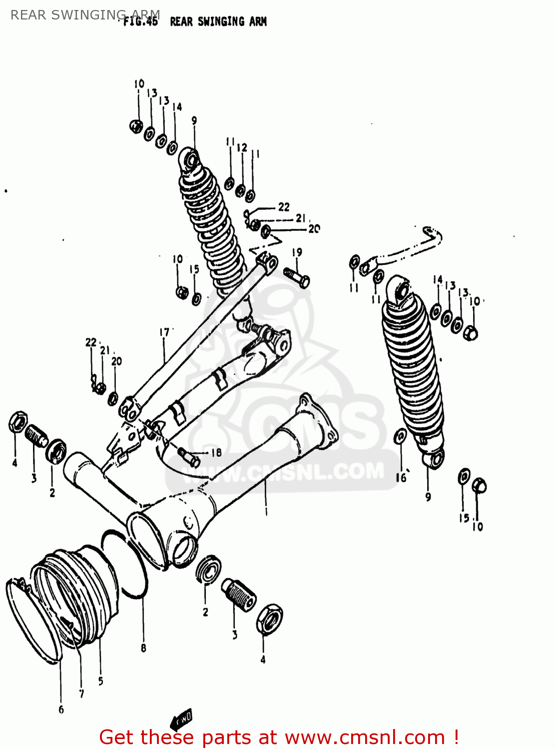 REAR SWINGING ARM GS850G 1979 (N) USA (E03)