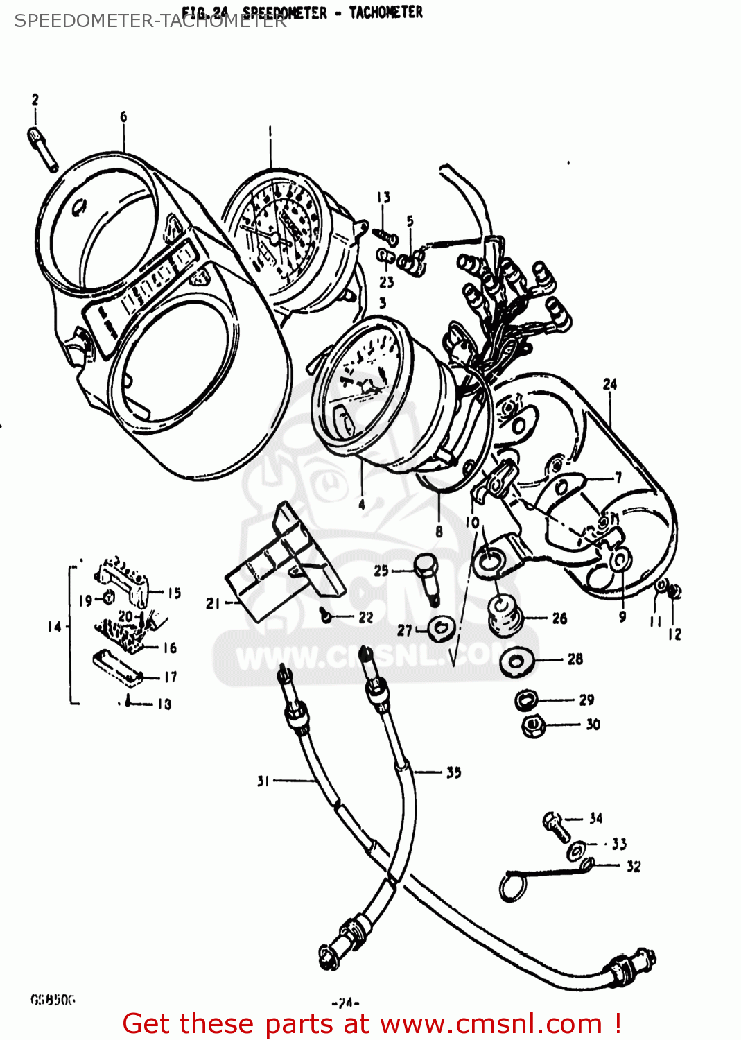 SPEEDOMETER-TACHOMETER GS850G 1979 (N) USA (E03)