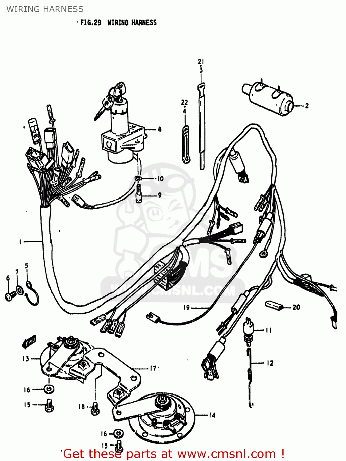 WIRING HARNESS GS850G 1979 (N) USA (E03)