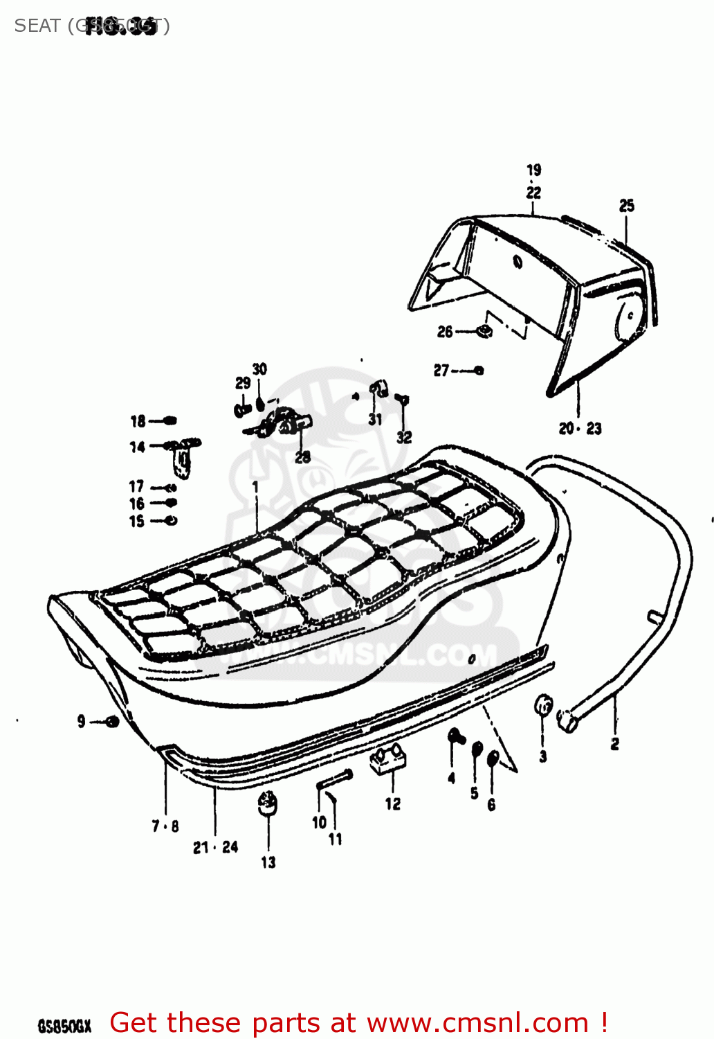 Suzuki GS850G 1980 (T) USA (E03) SEAT (GS850GT) - buy original SEAT ...