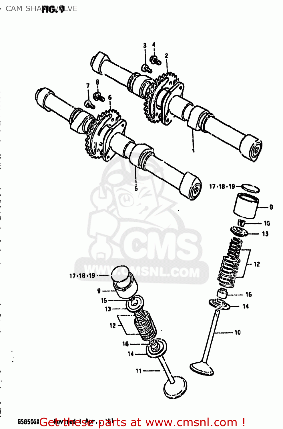 CAM SHAFT-VALVE GS850G 1980 (T) USA (E03)