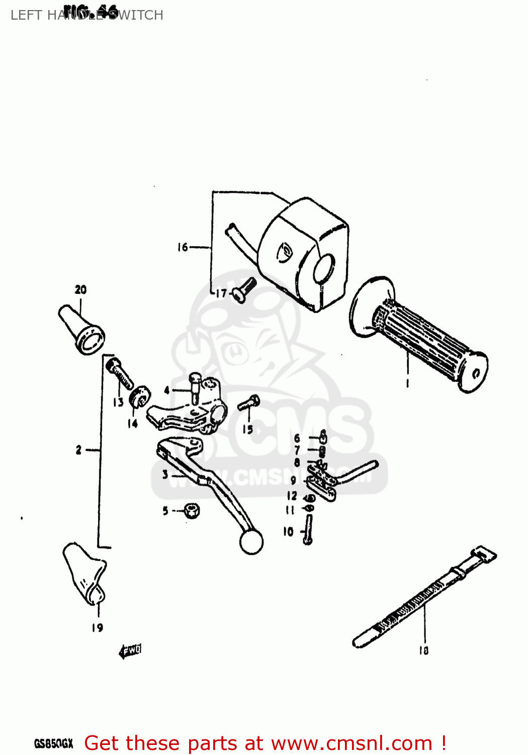 LEFT HANDLE SWITCH GS850G 1980 (T) USA (E03)