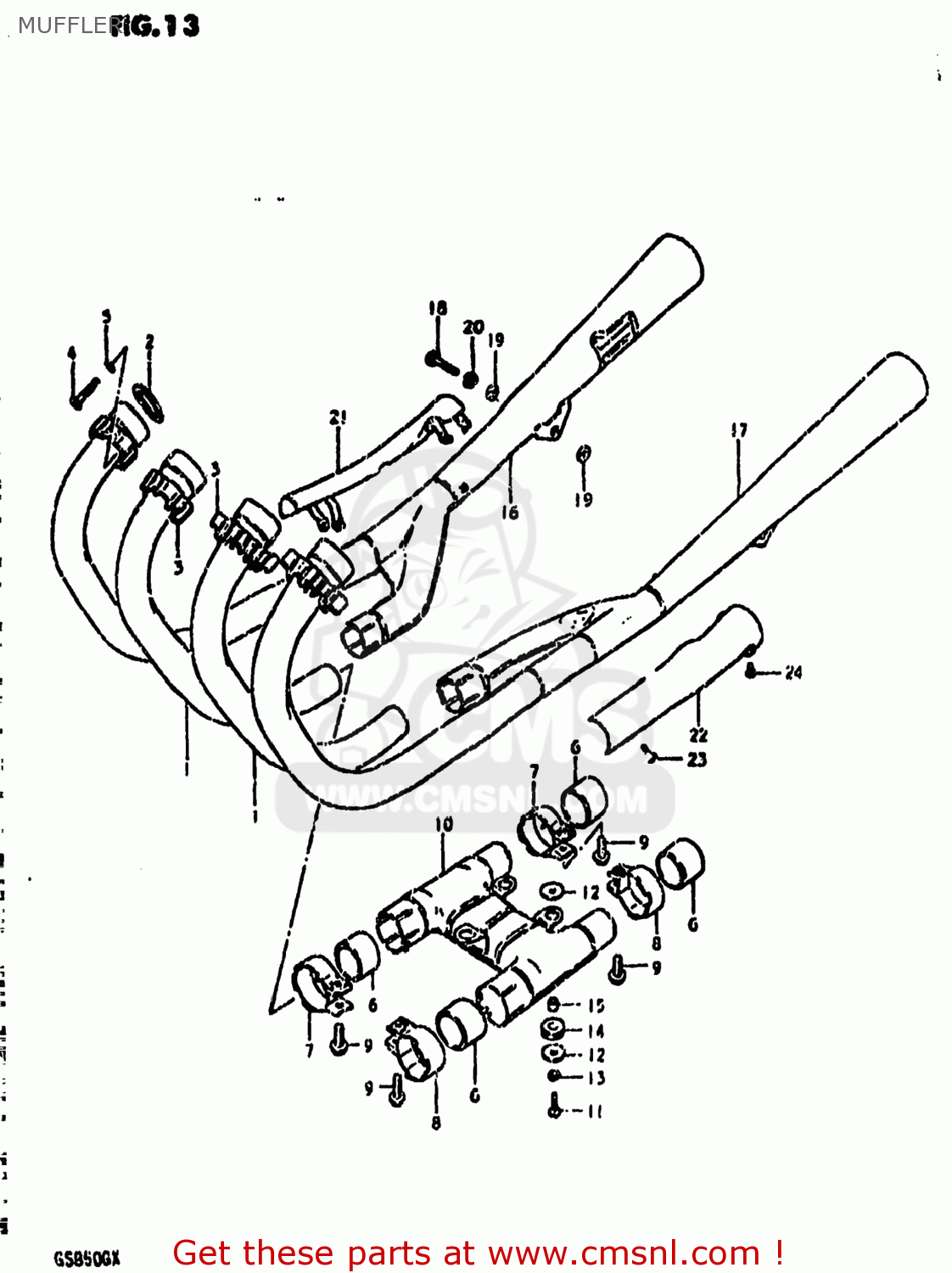 MUFFLER GS850G 1980 (T) USA (E03)