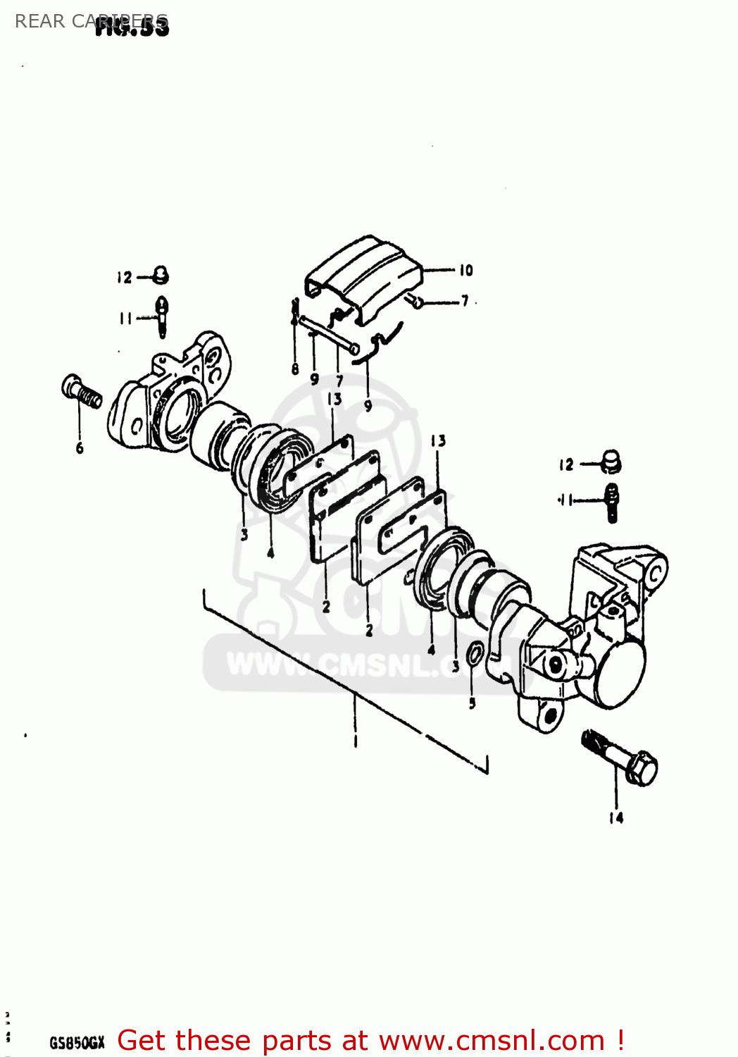 REAR CARIPERS GS850G 1980 (T) USA (E03)