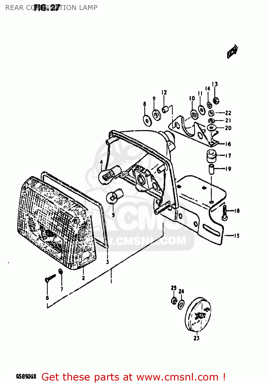 REAR COMBINATION LAMP GS850G 1980 (T) USA (E03)