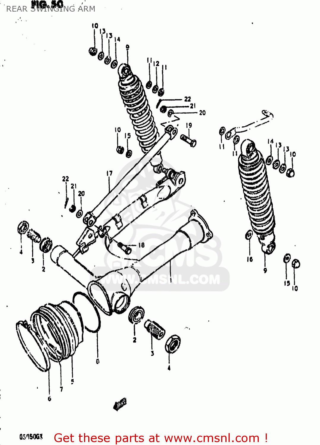 REAR SWINGING ARM GS850G 1980 (T) USA (E03)