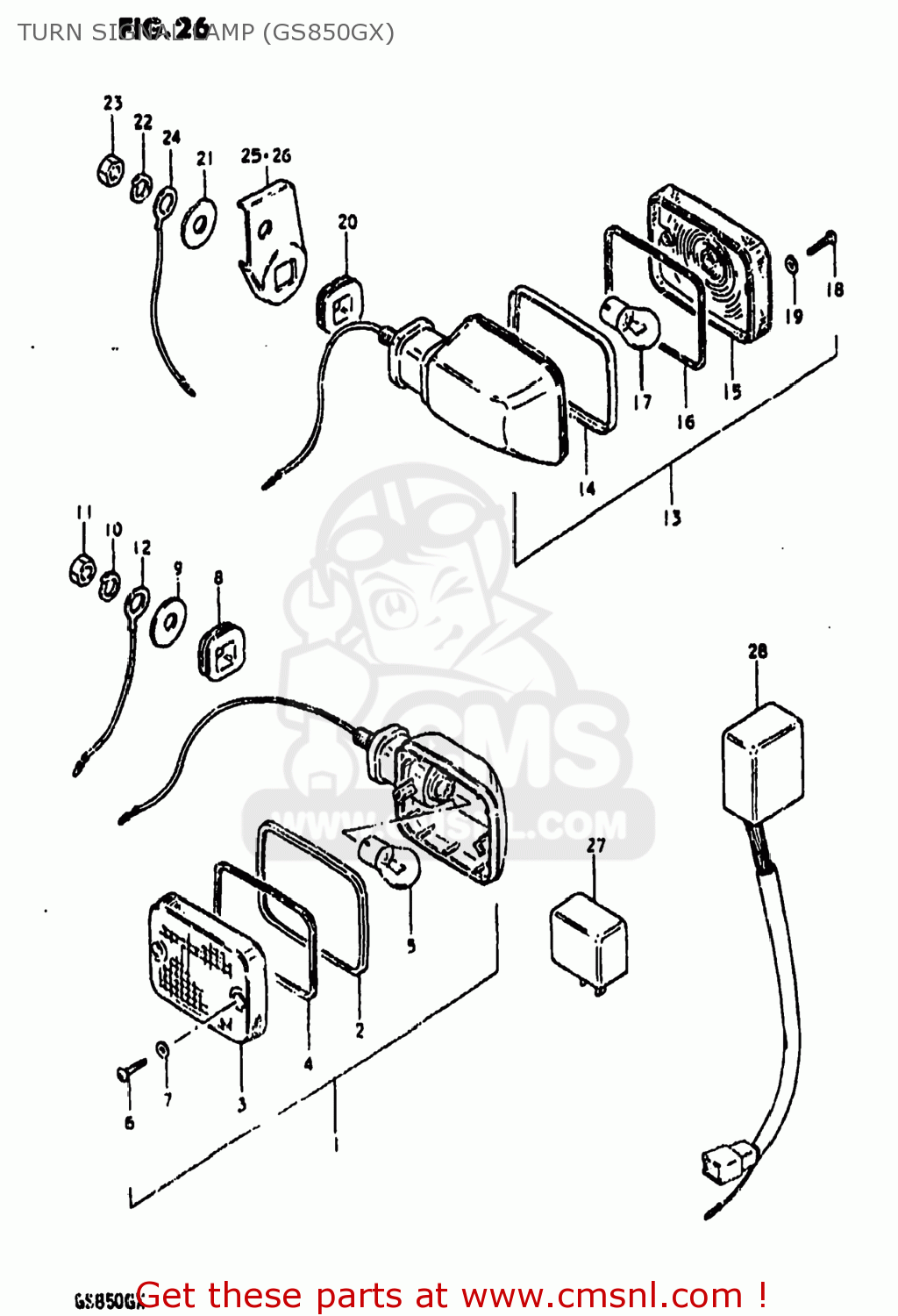 TURN SIGNAL LAMP (GS850GX) GS850G 1980 (T) USA (E03)