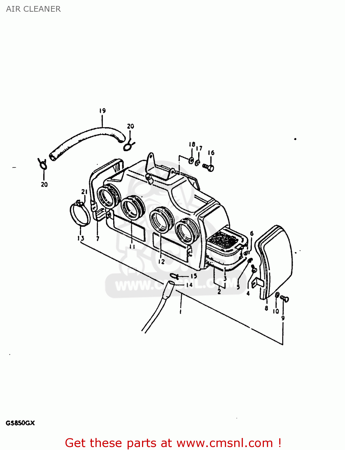 AIR CLEANER GS850G 1981 (X) (E01 E02 E04 E17 E18 E21 E22 E24 E25 E26 E34 E39