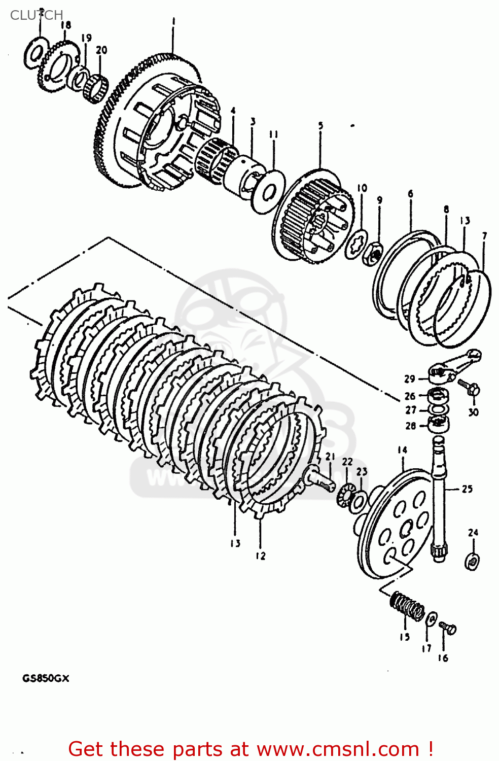 CLUTCH GS850G 1981 (X) (E01 E02 E04 E17 E18 E21 E22 E24 E25 E26 E34 E39