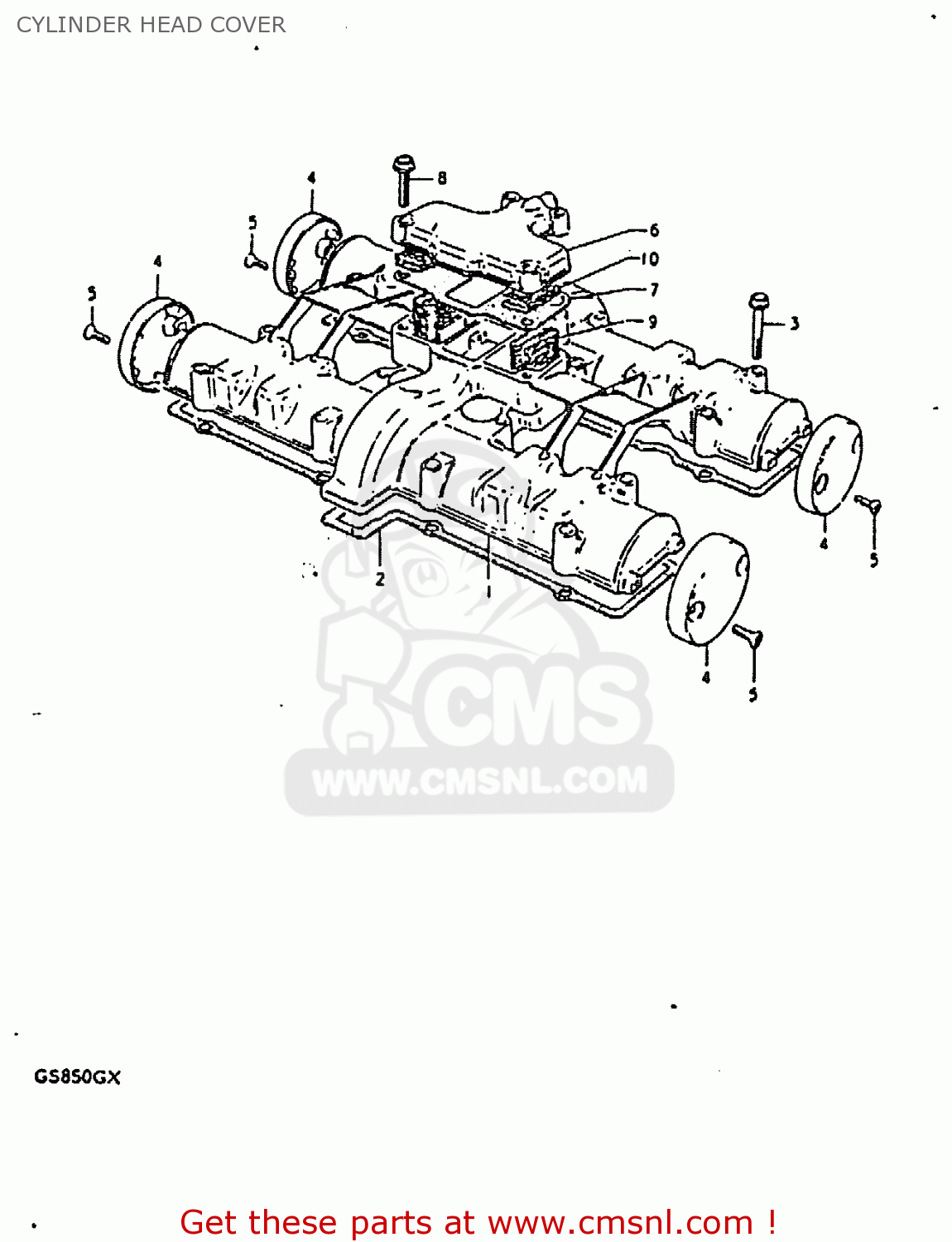 CYLINDER HEAD COVER GS850G 1981 (X) (E01 E02 E04 E17 E18 E21 E22 E24 E25 E26 E34 E39