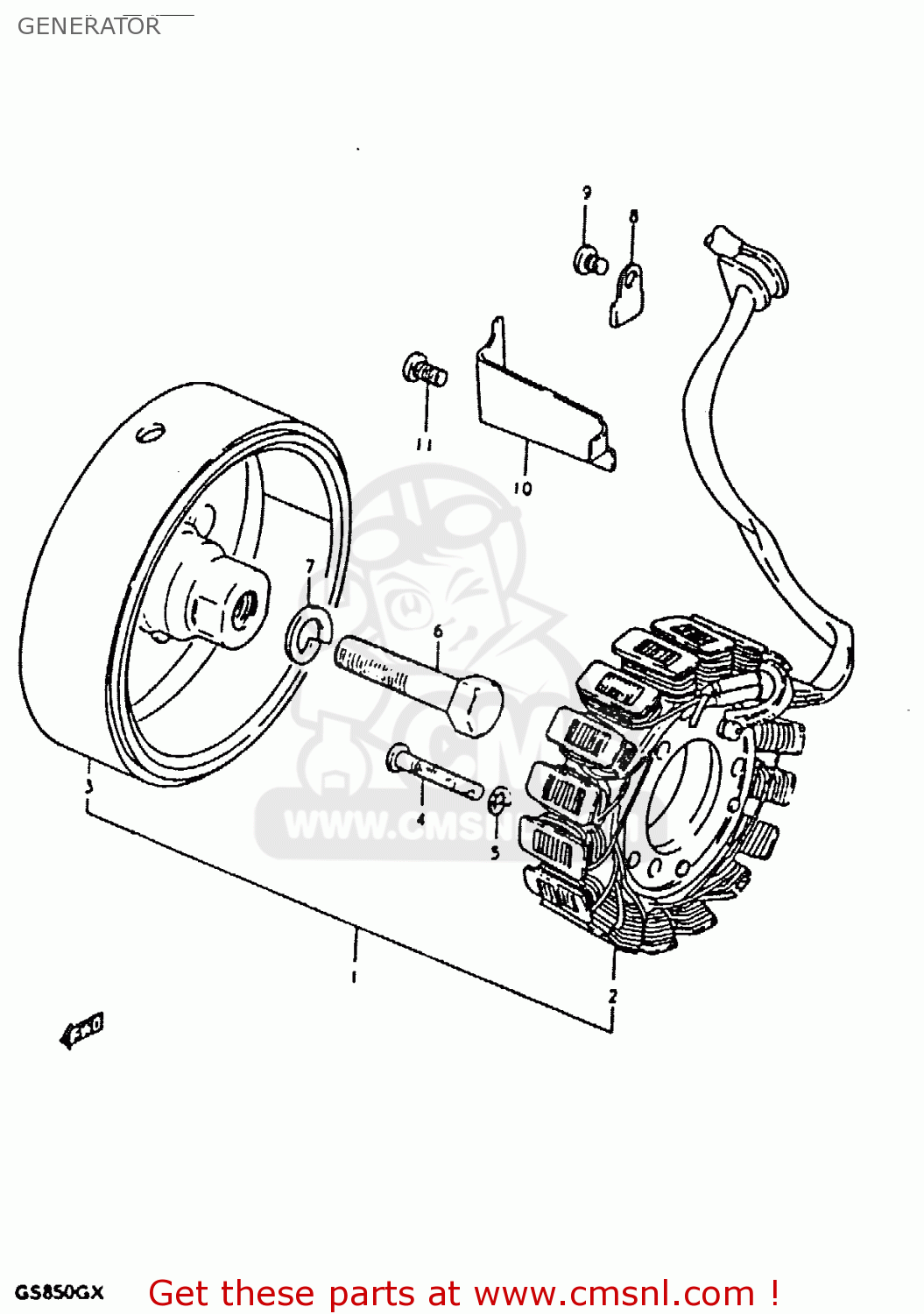 GENERATOR GS850G 1981 (X) (E01 E02 E04 E17 E18 E21 E22 E24 E25 E26 E34 E39