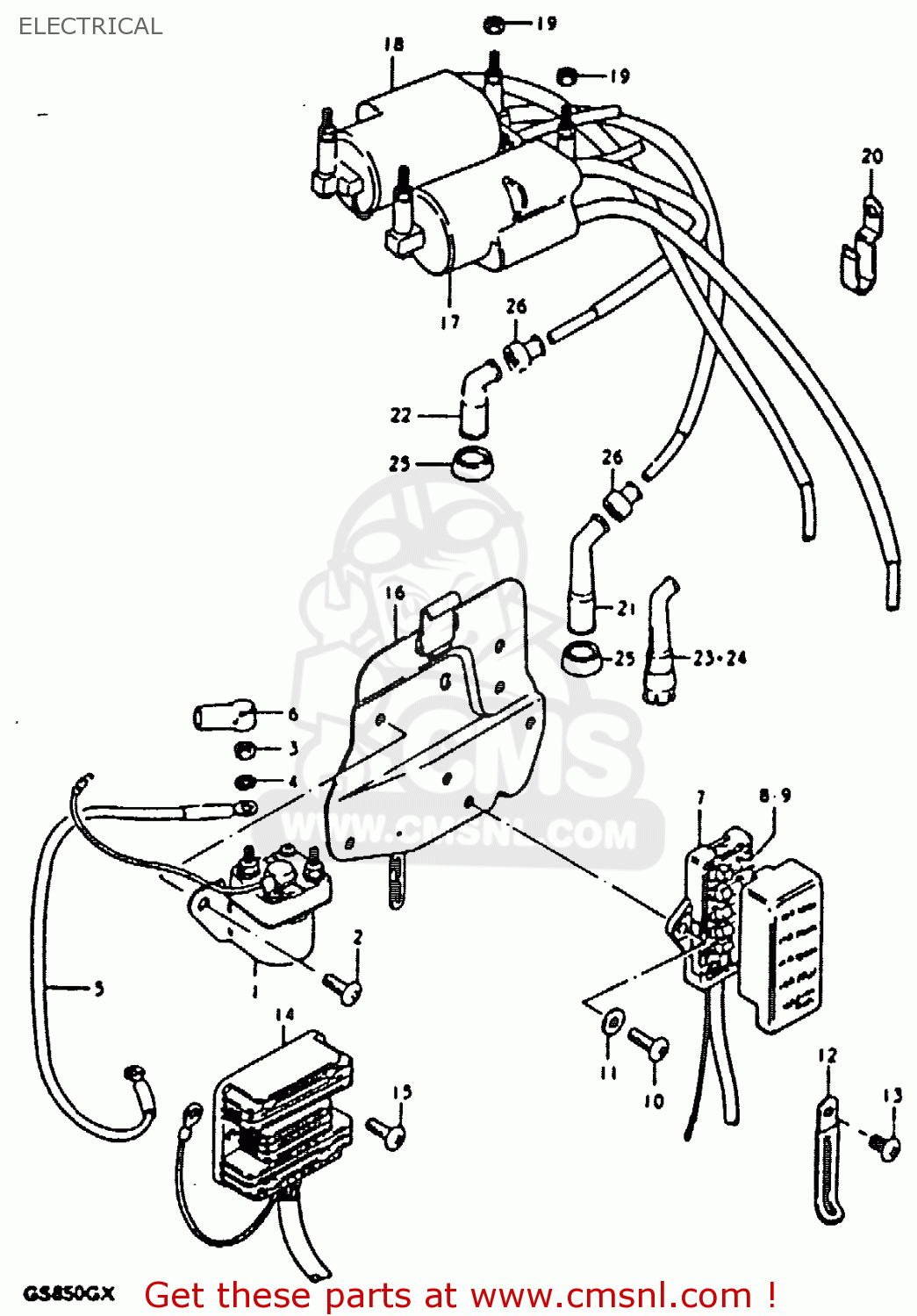 ELECTRICAL GS850G 1981 (X) (E01 E02 E04 E17 E18 E21 E22 E24 E25 E26 E34 E39