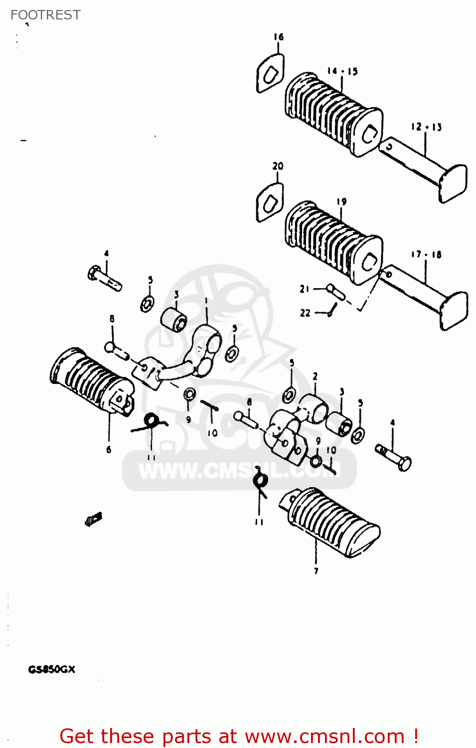 FOOTREST GS850G 1981 (X) (E01 E02 E04 E17 E18 E21 E22 E24 E25 E26 E34 E39