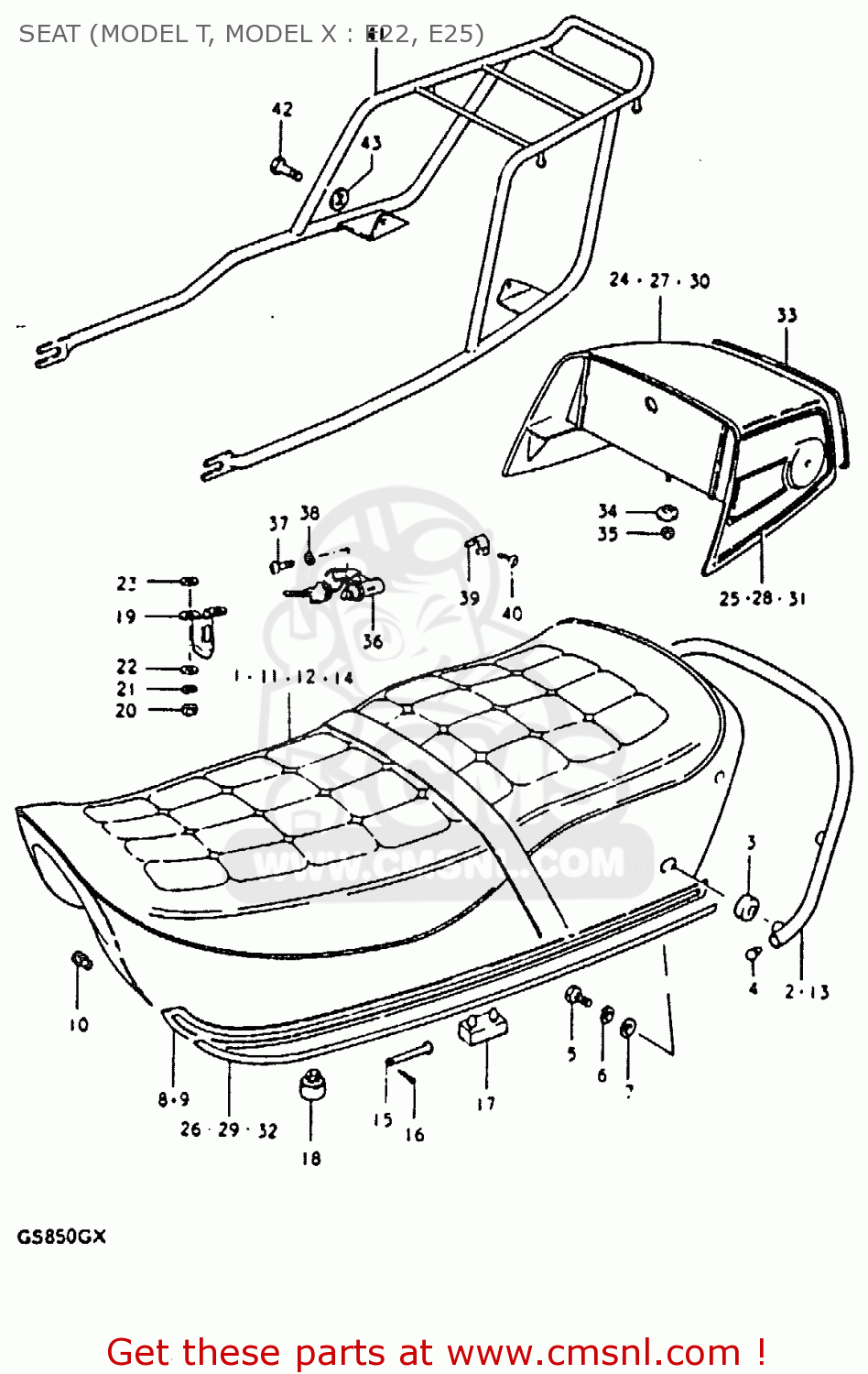 SEAT (MODEL T, MODEL X : E22, E25) GS850G 1981 (X) (E01 E02 E04 E17 E18 E21 E22 E24 E25 E26 E34 E39