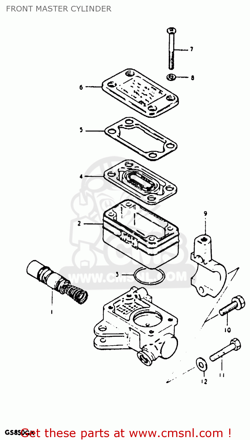 FRONT MASTER CYLINDER GS850G 1981 (X) (E01 E02 E04 E17 E18 E21 E22 E24 E25 E26 E34 E39