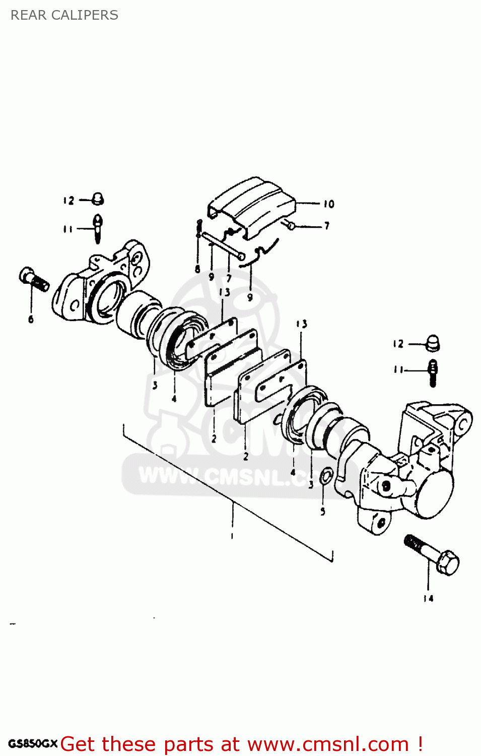 REAR CALIPERS GS850G 1981 (X) (E01 E02 E04 E17 E18 E21 E22 E24 E25 E26 E34 E39