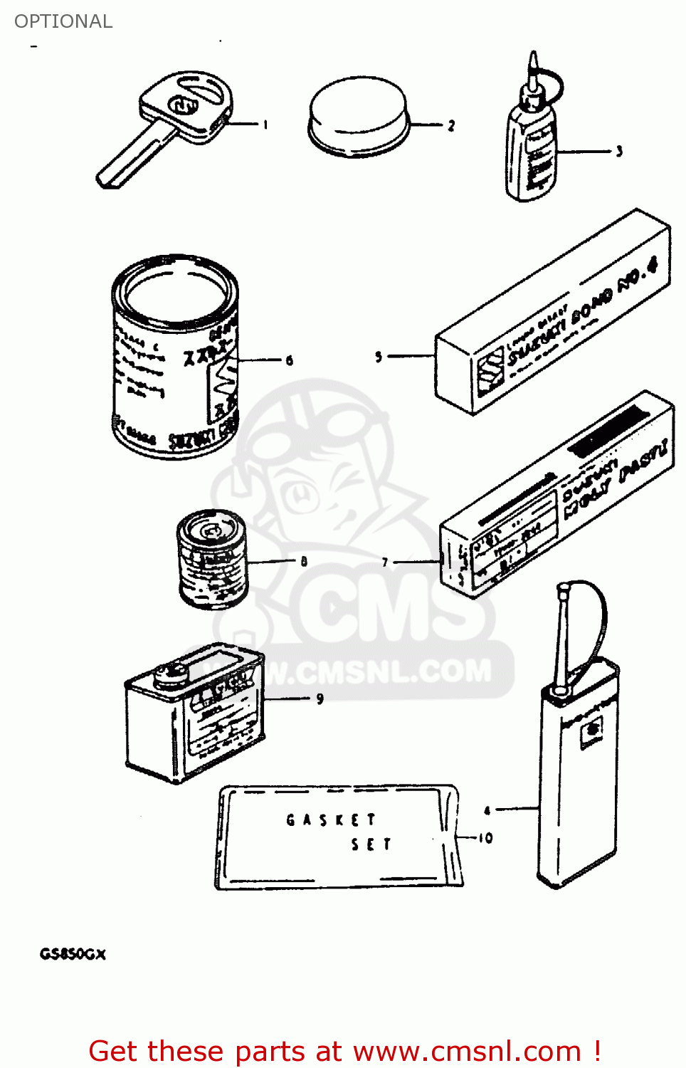OPTIONAL GS850G 1981 (X) (E01 E02 E04 E17 E18 E21 E22 E24 E25 E26 E34 E39