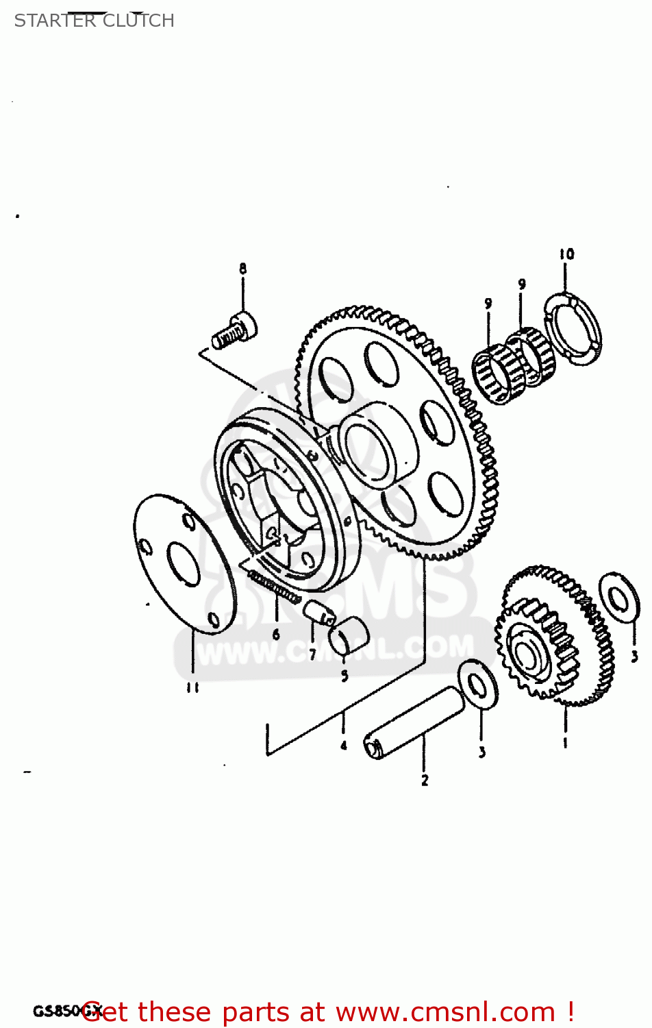 STARTER CLUTCH GS850G 1981 (X) (E01 E02 E04 E17 E18 E21 E22 E24 E25 E26 E34 E39