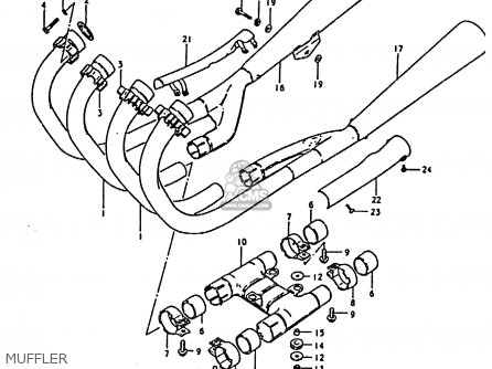 MUFFLER - GS850G 1981 (X) (E01 E02 E04 E17 E18 E21 E22 E24 E25 E26 E34 E39