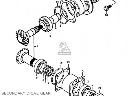 SECONDARY DRIVE GEAR - GS850G 1981 (X) (E01 E02 E04 E17 E18 E21 E22 E24 E25 E26 E34 E39
