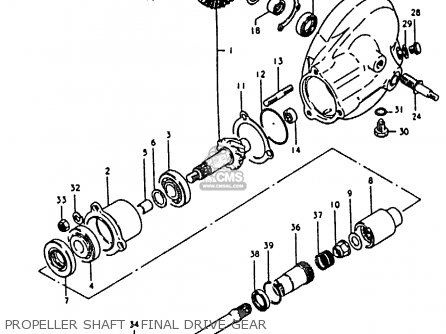 PROPELLER SHAFT - FINAL DRIVE GEAR - GS850G 1981 (X) (E01 E02 E04 E17 E18 E21 E22 E24 E25 E26 E34 E39
