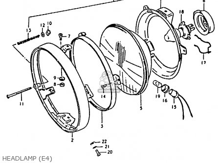 HEADLAMP (E4) - GS850G 1981 (X) (E01 E02 E04 E17 E18 E21 E22 E24 E25 E26 E34 E39