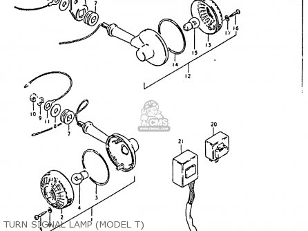 TURN SIGNAL LAMP (MODEL T) - GS850G 1981 (X) (E01 E02 E04 E17 E18 E21 E22 E24 E25 E26 E34 E39