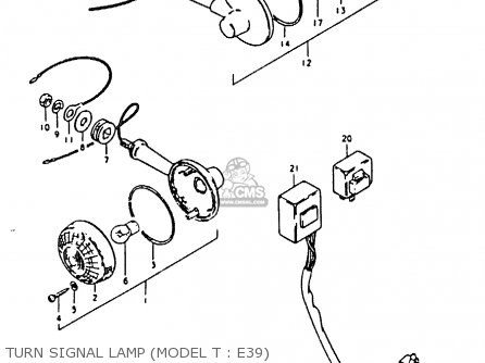 TURN SIGNAL LAMP (MODEL T : E39) - GS850G 1981 (X) (E01 E02 E04 E17 E18 E21 E22 E24 E25 E26 E34 E39