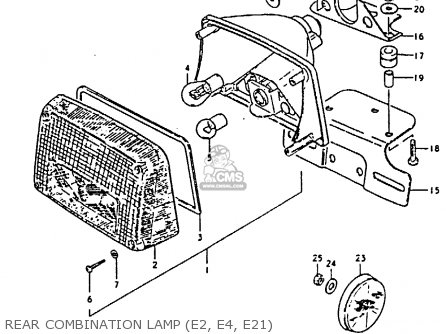REAR COMBINATION LAMP (E2, E4, E21) - GS850G 1981 (X) (E01 E02 E04 E17 E18 E21 E22 E24 E25 E26 E34 E39