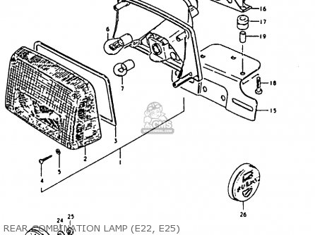 REAR COMBINATION LAMP (E22, E25) - GS850G 1981 (X) (E01 E02 E04 E17 E18 E21 E22 E24 E25 E26 E34 E39