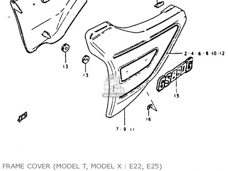 FRAME COVER (MODEL T, MODEL X : E22, E25) - GS850G 1981 (X) (E01 E02 E04 E17 E18 E21 E22 E24 E25 E26 E34 E39