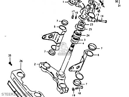 STEERING STEM - GS850G 1981 (X) (E01 E02 E04 E17 E18 E21 E22 E24 E25 E26 E34 E39