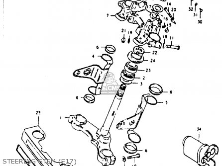 STEERING STEM (E17) - GS850G 1981 (X) (E01 E02 E04 E17 E18 E21 E22 E24 E25 E26 E34 E39