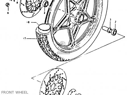 FRONT WHEEL - GS850G 1981 (X) (E01 E02 E04 E17 E18 E21 E22 E24 E25 E26 E34 E39