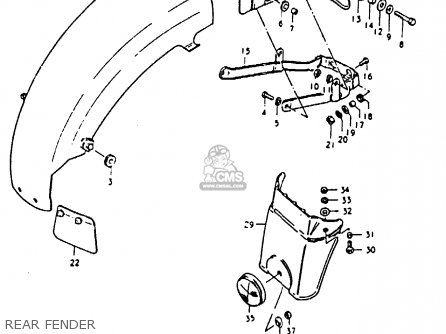 REAR FENDER - GS850G 1981 (X) (E01 E02 E04 E17 E18 E21 E22 E24 E25 E26 E34 E39