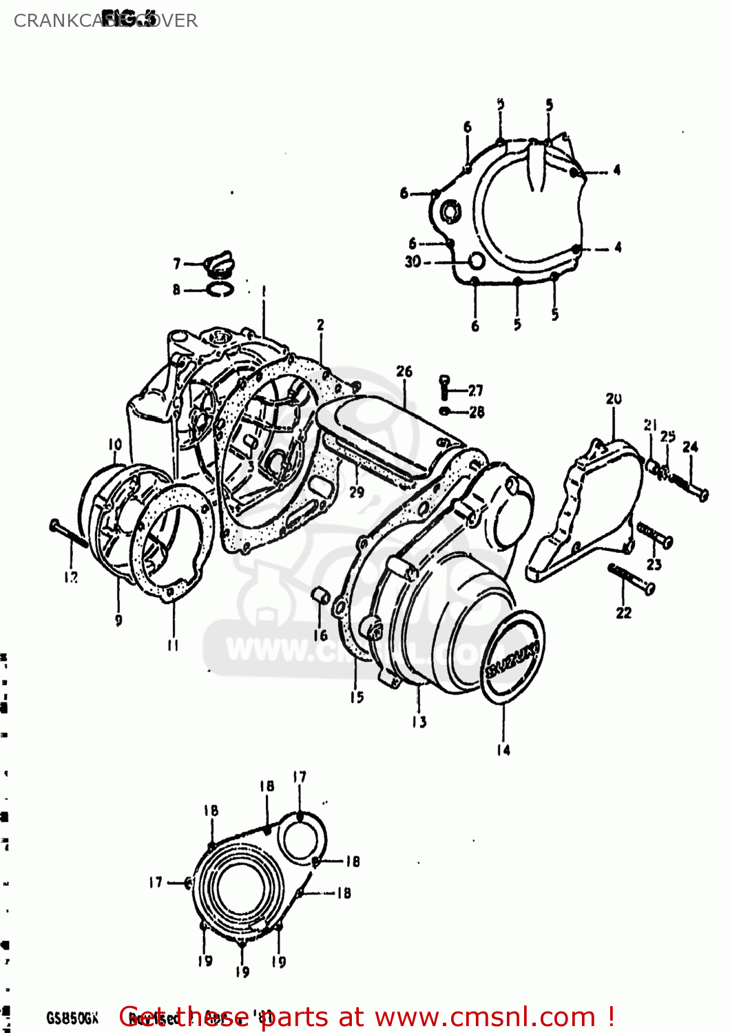 CRANKCASE COVER GS850G 1981 (X) USA (E03)