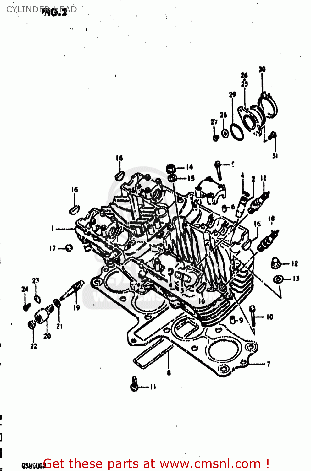 CYLINDER HEAD GS850G 1981 (X) USA (E03)