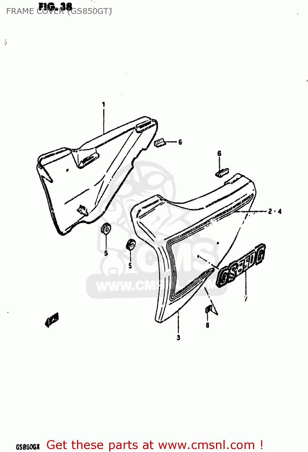 FRAME COVER (GS850GT) GS850G 1981 (X) USA (E03)