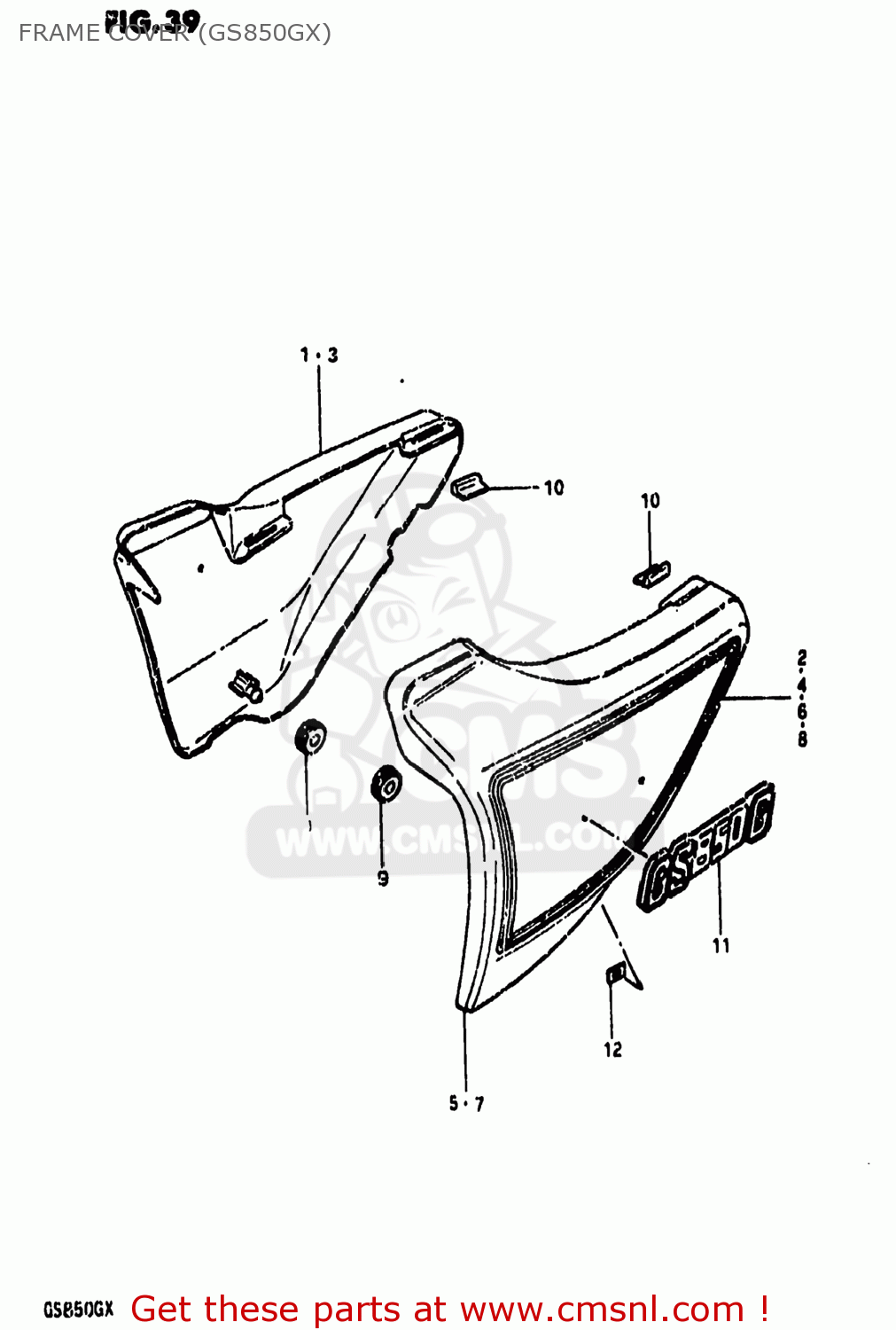 FRAME COVER (GS850GX) GS850G 1981 (X) USA (E03)