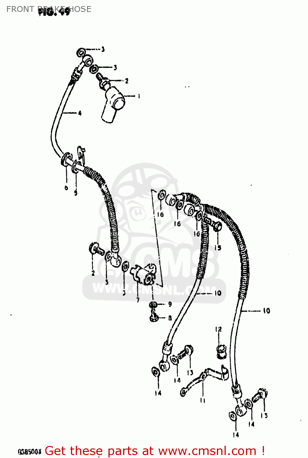 FRONT BRAKE HOSE GS850G 1981 (X) USA (E03)
