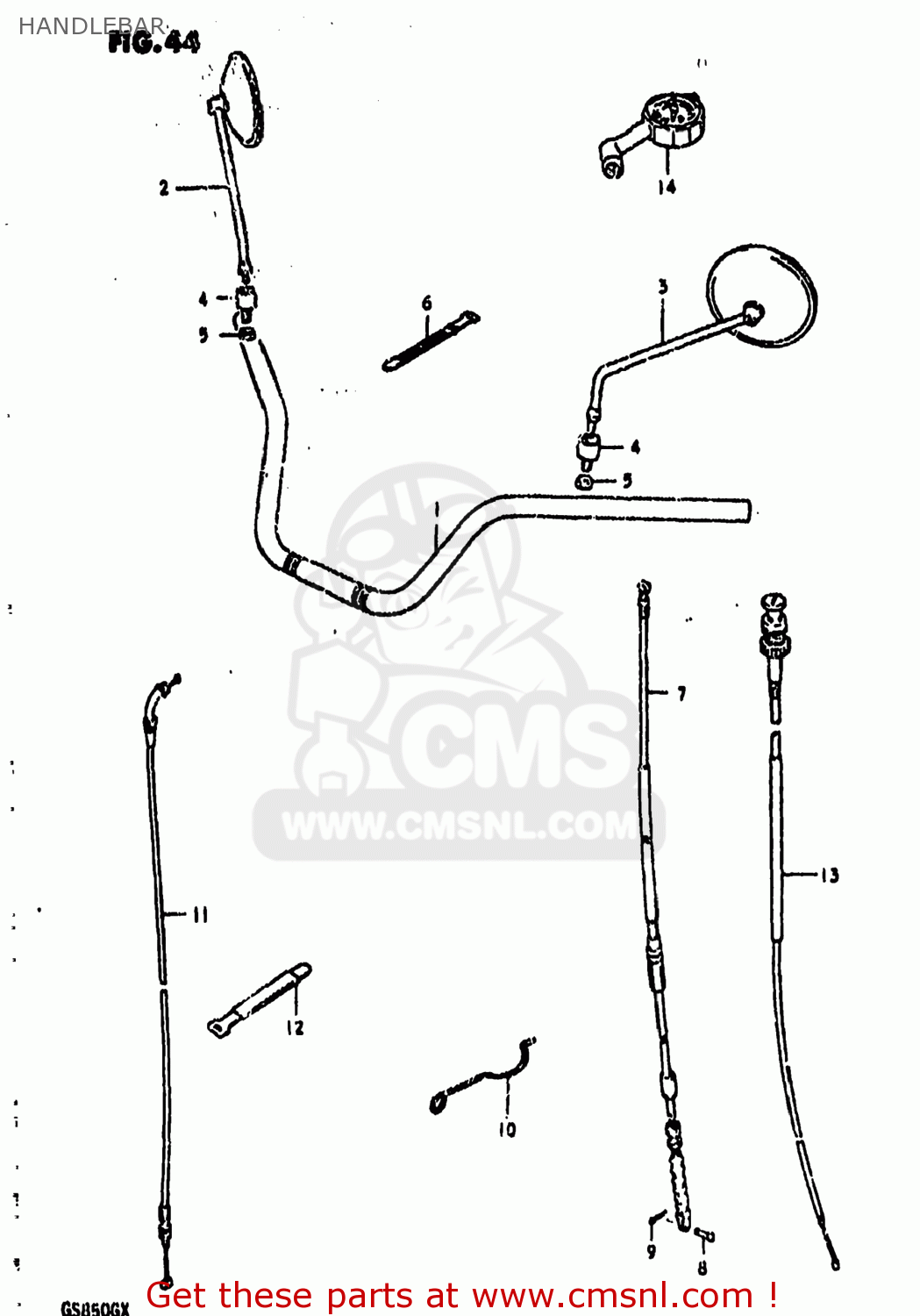 HANDLEBAR GS850G 1981 (X) USA (E03)