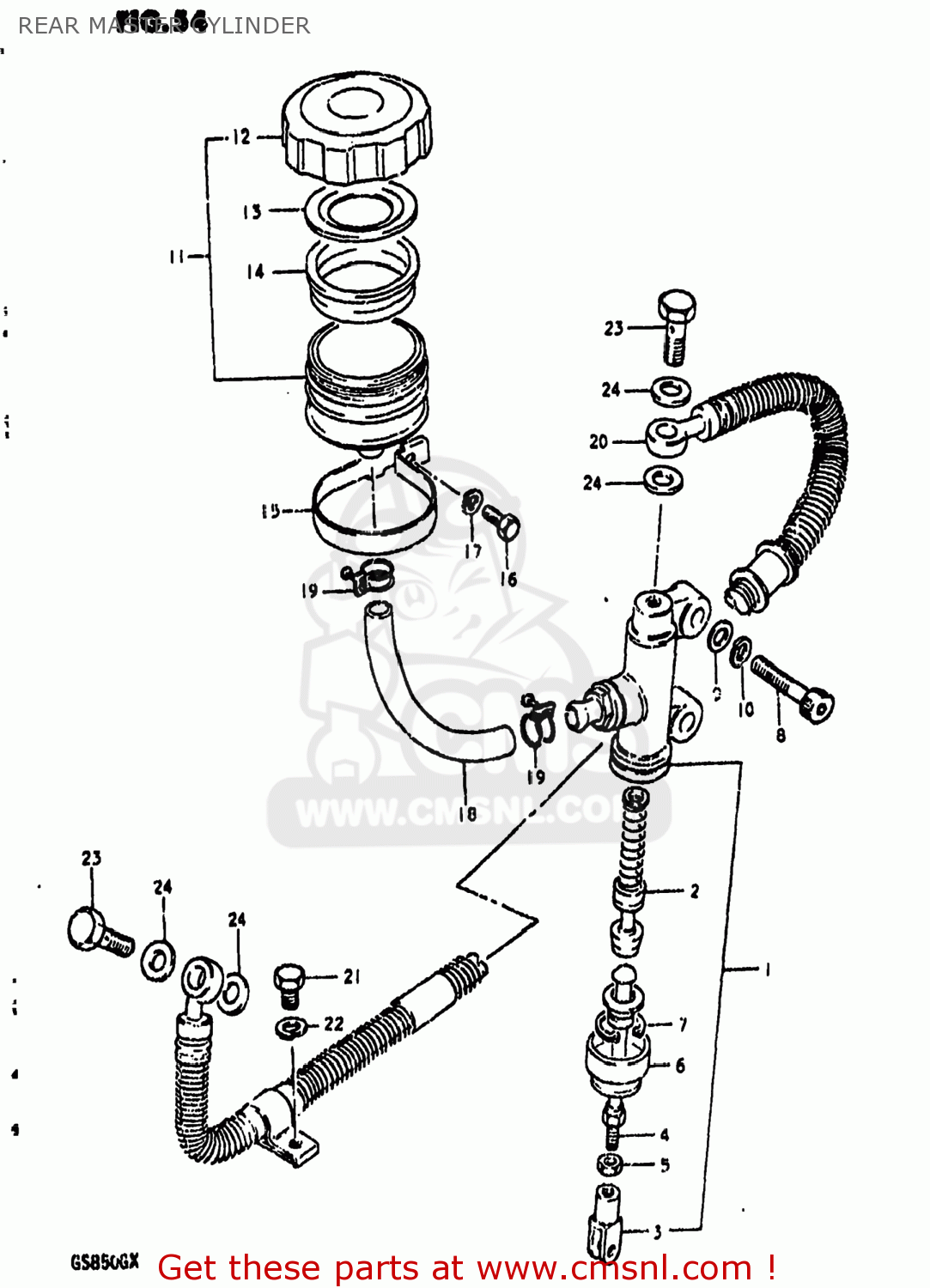 REAR MASTER CYLINDER GS850G 1981 (X) USA (E03)