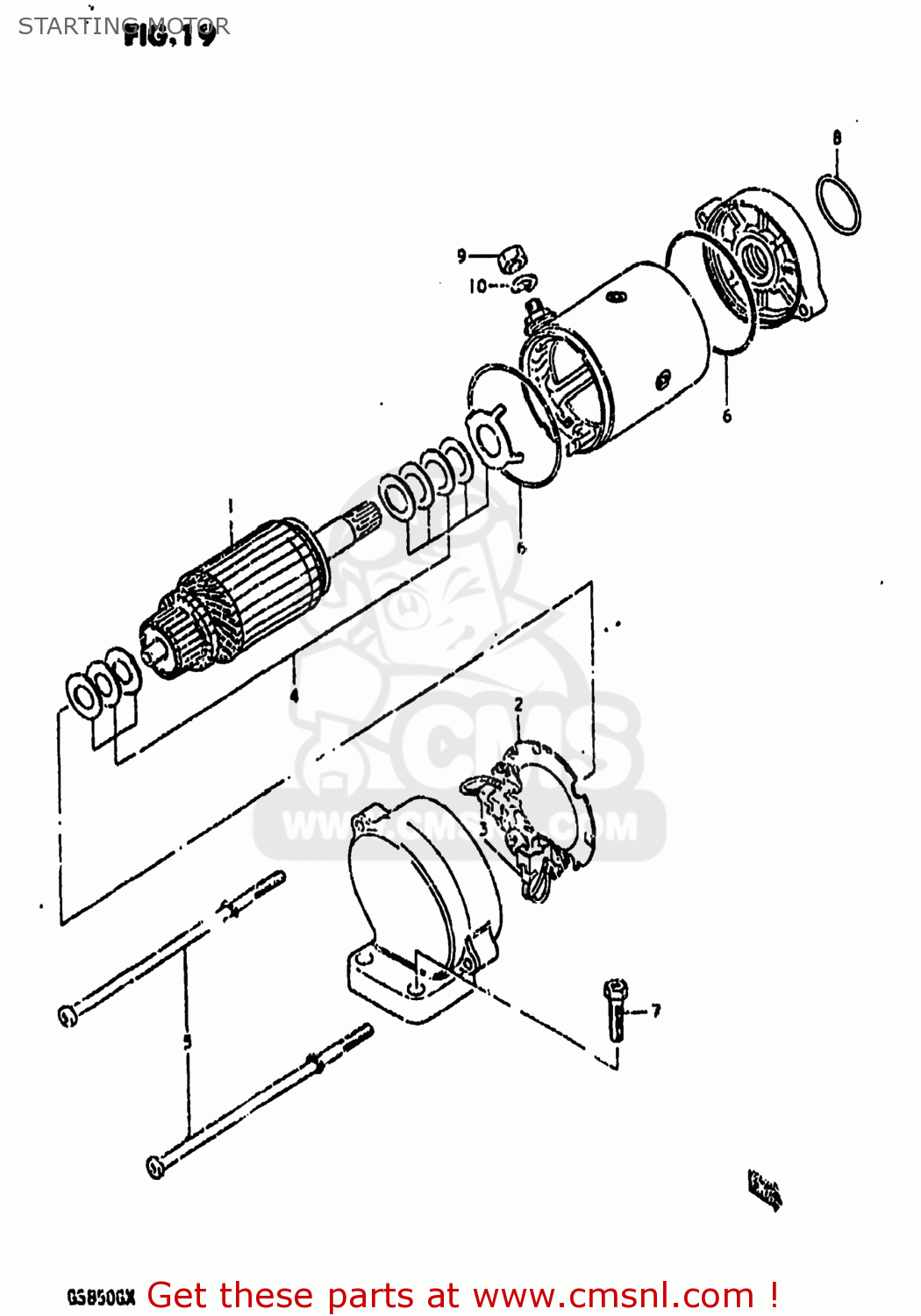 STARTING MOTOR GS850G 1981 (X) USA (E03)