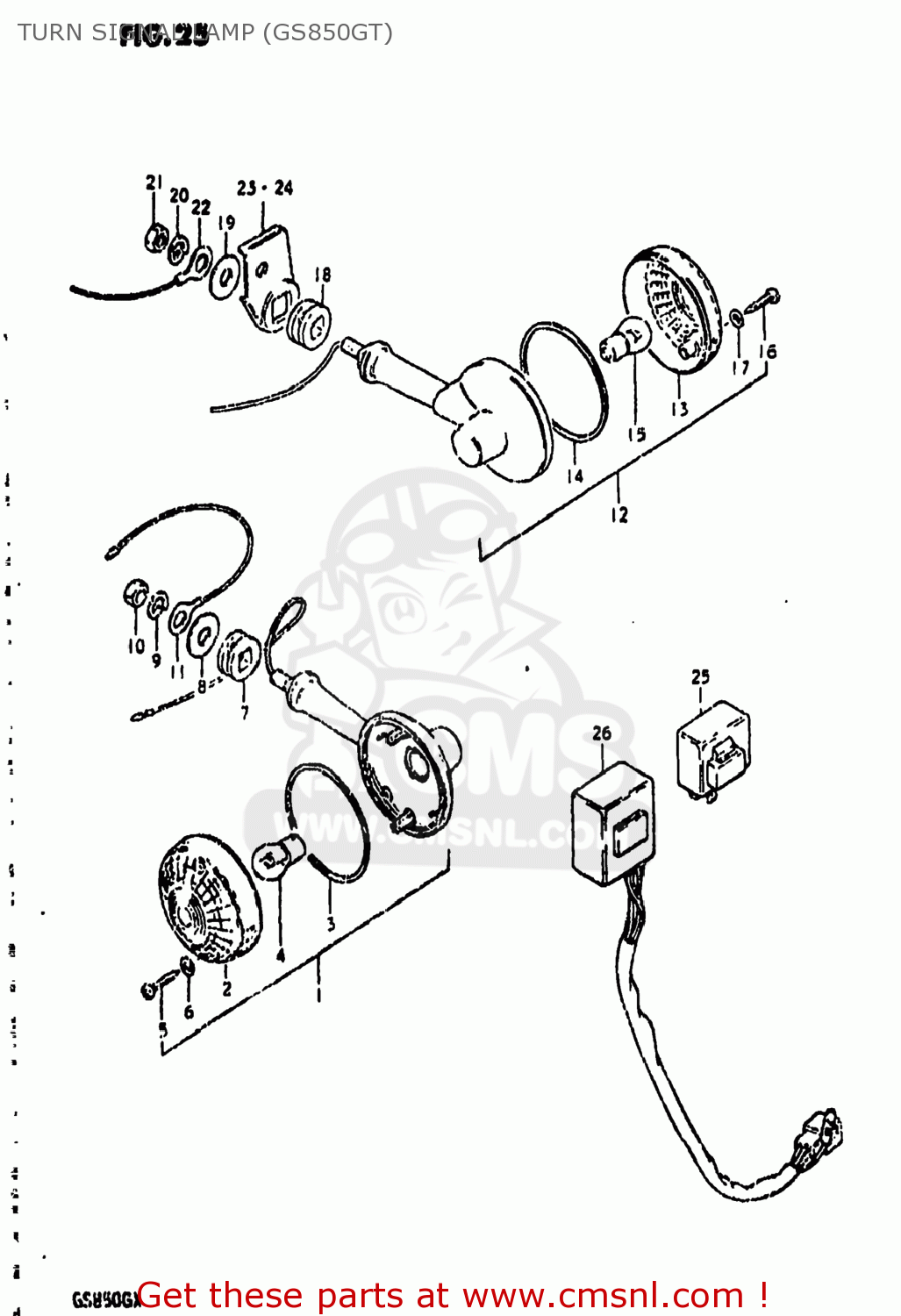 TURN SIGNAL LAMP (GS850GT) GS850G 1981 (X) USA (E03)