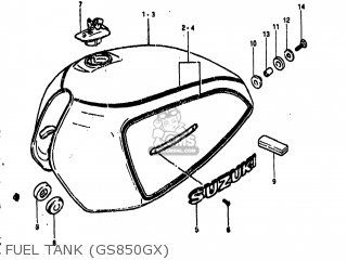 FUEL TANK (GS850GX) - GS850G 1981 (X) USA (E03)