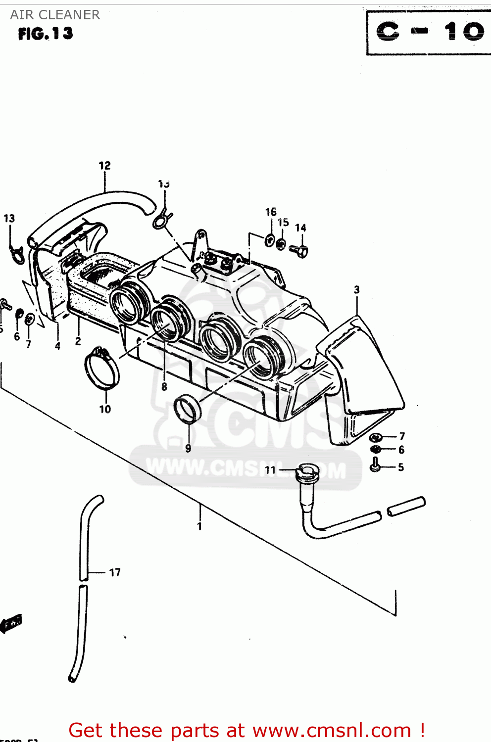 AIR CLEANER GS850G 1982 (Z) GENERAL EXPORT (E01)