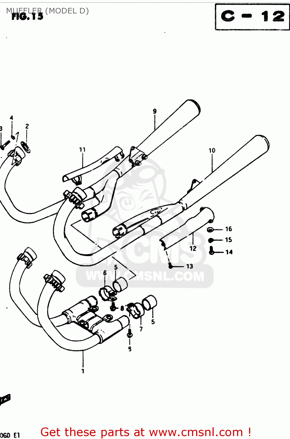MUFFLER (MODEL D) GS850G 1982 (Z) GENERAL EXPORT (E01)